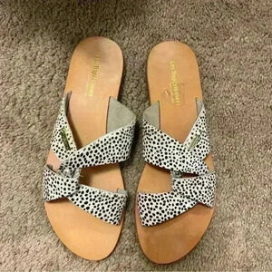 Les Tropeziennes Women's Brown & Tan Cheetah Print Sandals Size 39 (Fits 7.5-8)
